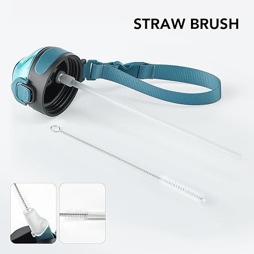 Miniatura 5 de Enerbone - Botella de agua aislada de 32 onzas, botella de acero inoxidable con correa para transporte, diseño de aislamiento al vacío de doble para