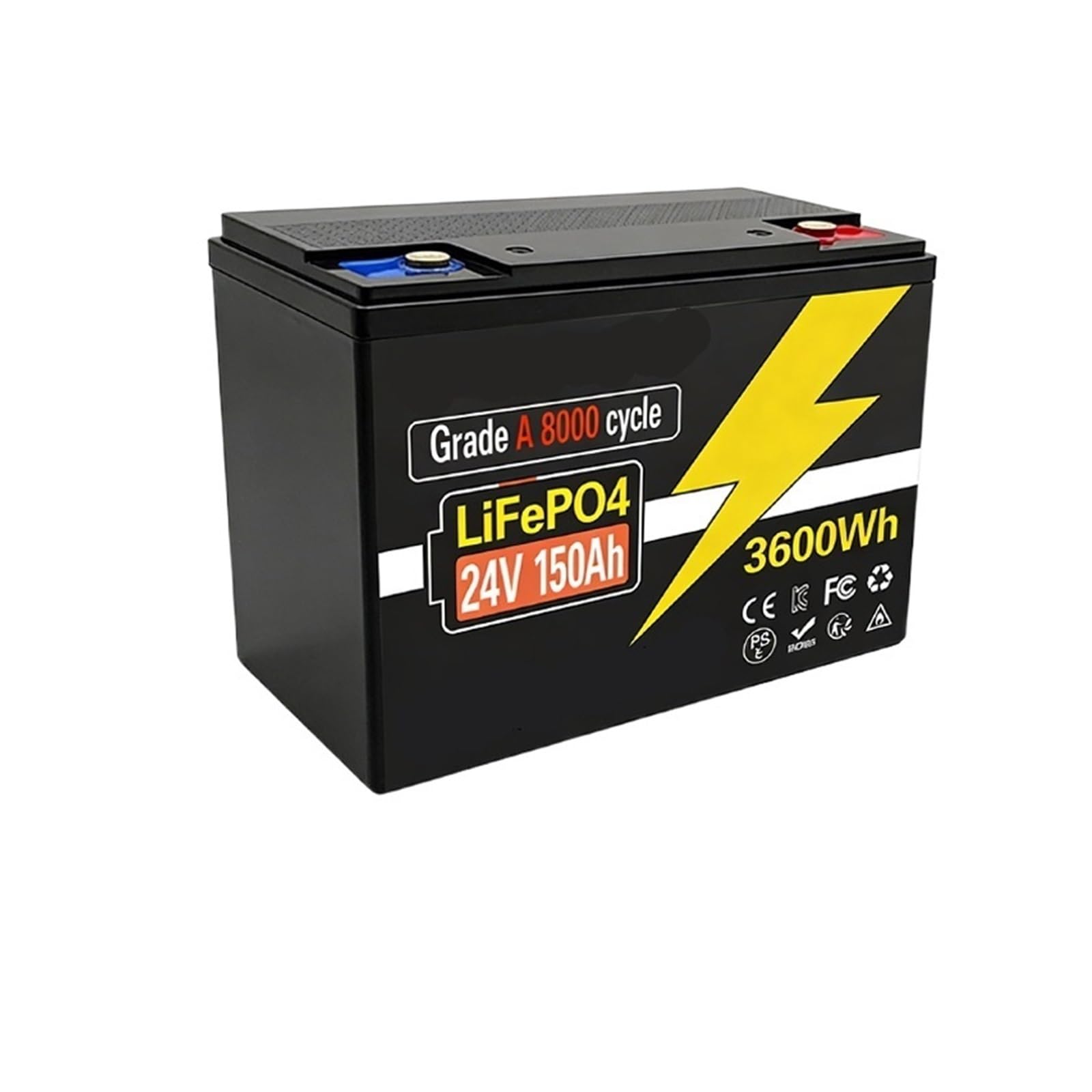 Batteria A Ciclo Profondo, Batteria LiFePO4 Da 24 V 100 Ah A Bassa Temperatura | Protezione Oltre 6000 cicli compatibili con le applicazioni off-grid RV Solar Marine(24V 150AhX1)