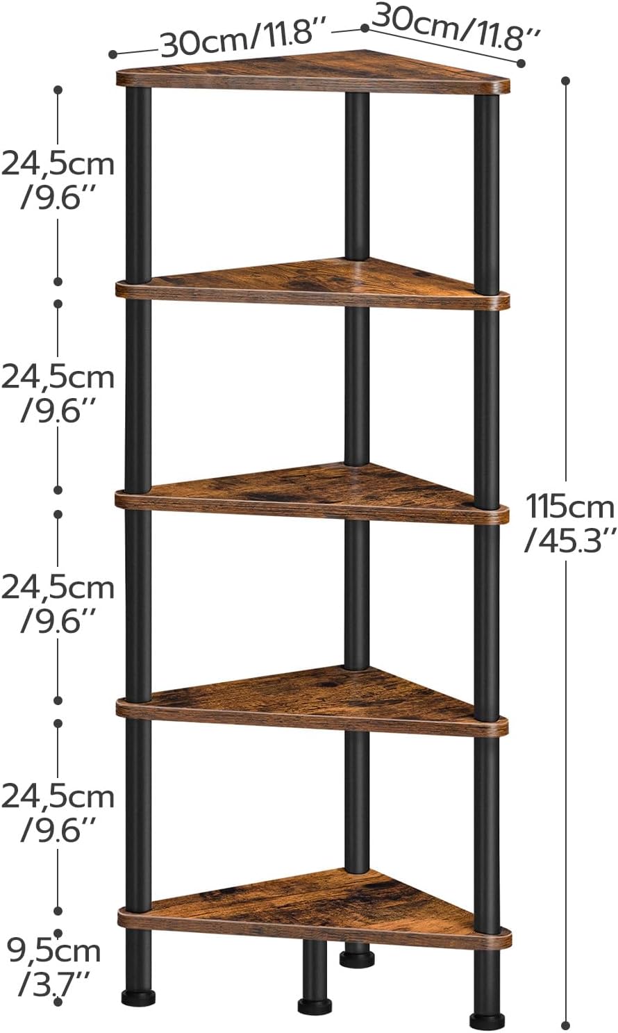 HOOBRO Corner Shelf Bundle, 56.3" Tall Corner Bookshelf, Display Rack Storage Organizer with Table, for Small Spaces, Living Room, Entryway BF69DCJ01-BF33CJ01