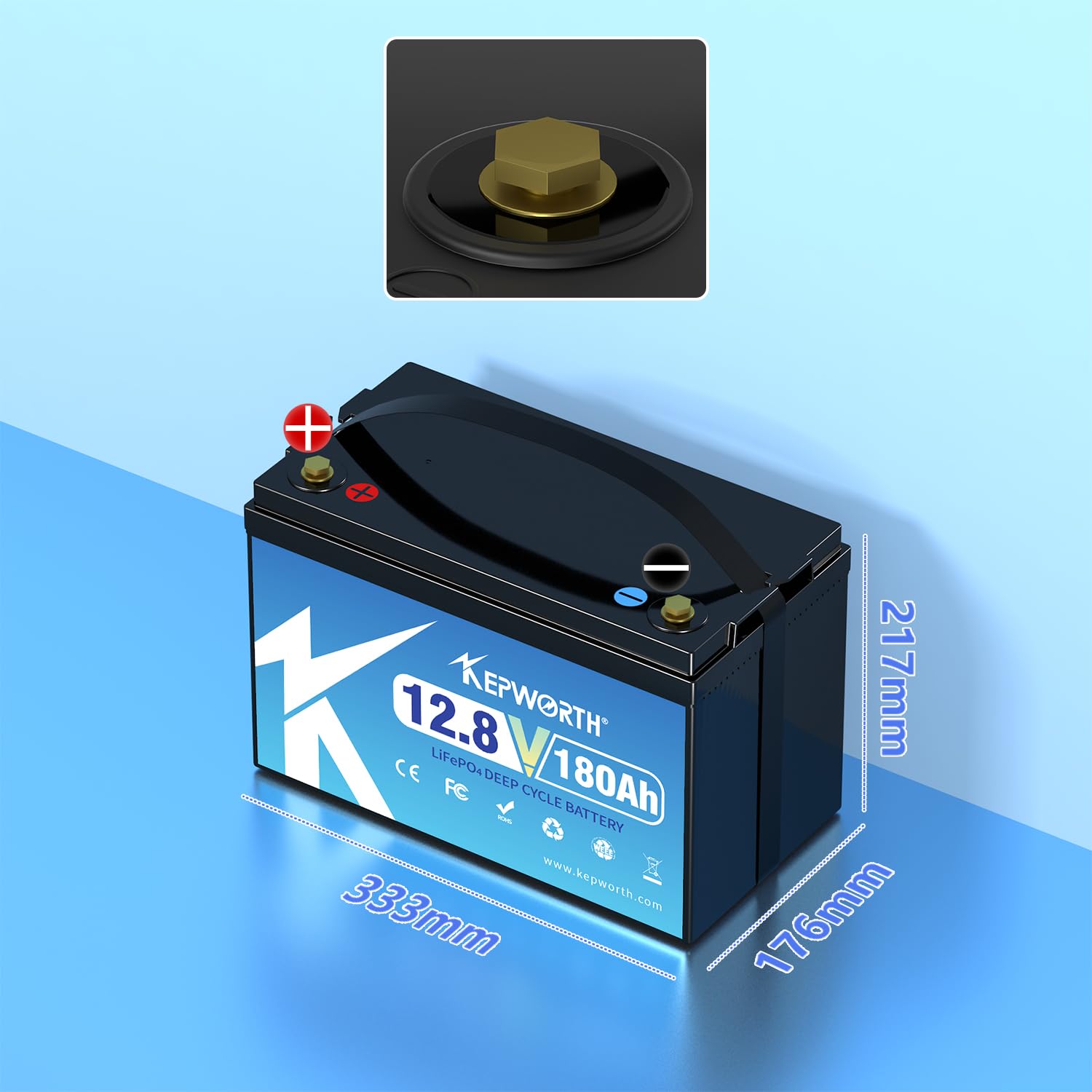 12V 180AH LiFePO4 Lithium Batterie BMS Akku Wohnmobile Solar RV+7A