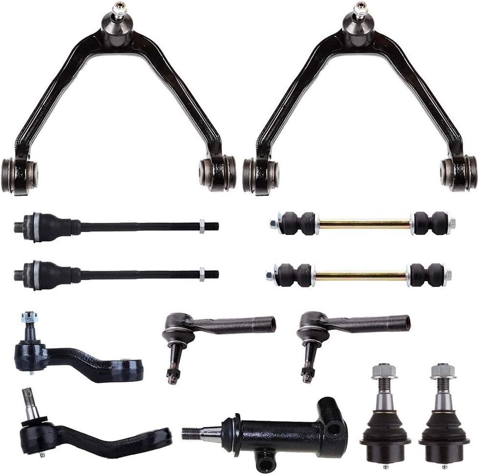 ASAPE 13Pcs Suspension Kit - Fit 2007 for GMC Sierra 1500 Classic 1999-2006 for GMC Sierra 1500 - Front Upper Control Arm w/Ball Joint Steering Idler Arm Tie Rod End Pitman Arm Sway Bar End Link