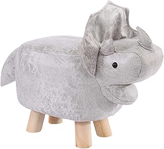 Silla De Triceratops Rellena Con Patas De Taburete De Madera, Linda Silla De Personaje De Peluche - Estable Y Duradera - Almohadas Con Forma De Animal Juguete De Peluche Con Patas De Madera Silla Sin