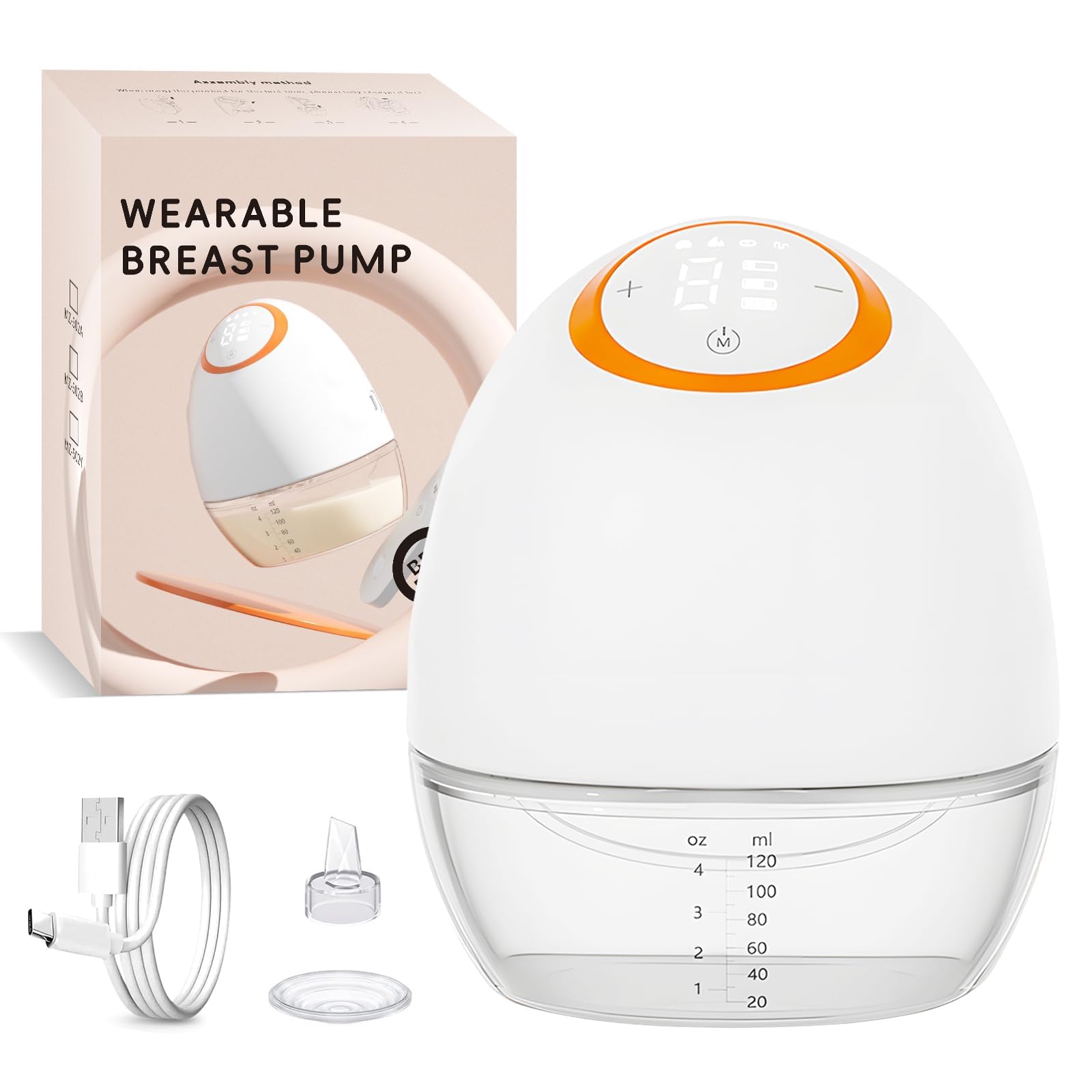 Electric Wearable Breast Pump,4 Modes 9 Suction Levels with 130° Wide Angle