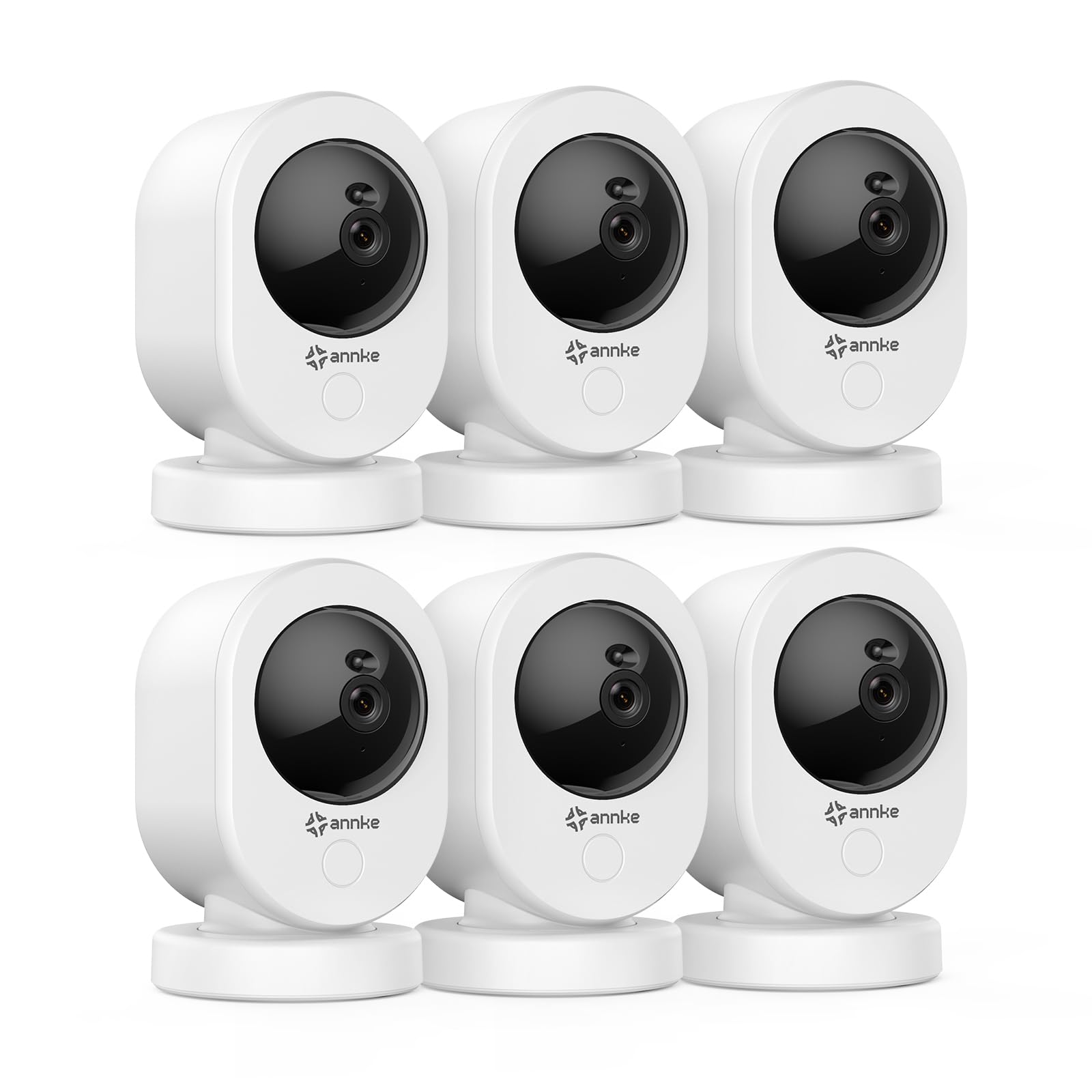 ANNKE Kamera do monitoringu 4K WLAN do wnętrz, 8 MP 2,4/5 GHz WLAN noktowizor, kamera dla psów, wykrywanie ruchu, 2-drożne audio, chmura i pamięć na karty SD, dla niemowląt, zwierząt domowych, 6 par