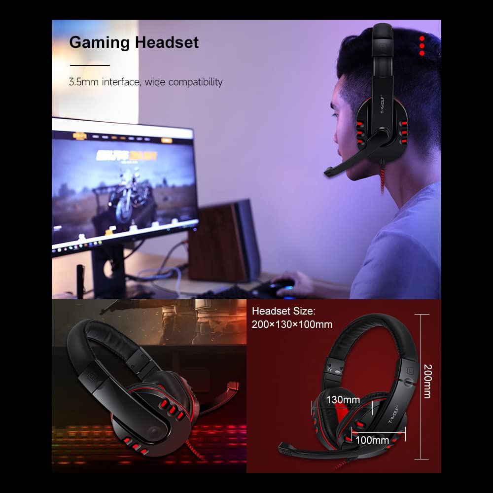 Hanzete TF800 Quattro Pezzi Gaming Combo Tastiera 104 Tasti Mouse Luce Respirante 4 colori Headset Gaming Tappetino per Mouse Antiscivolo