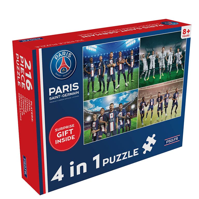 Popcorn Games & Puzzles Premiership Soccer PSG Paris Saint Germain 216 Zigsaw Puzzles 8+ | Messi, Neymar,Sergio & Others - Official Football Licensed Product - Kids
