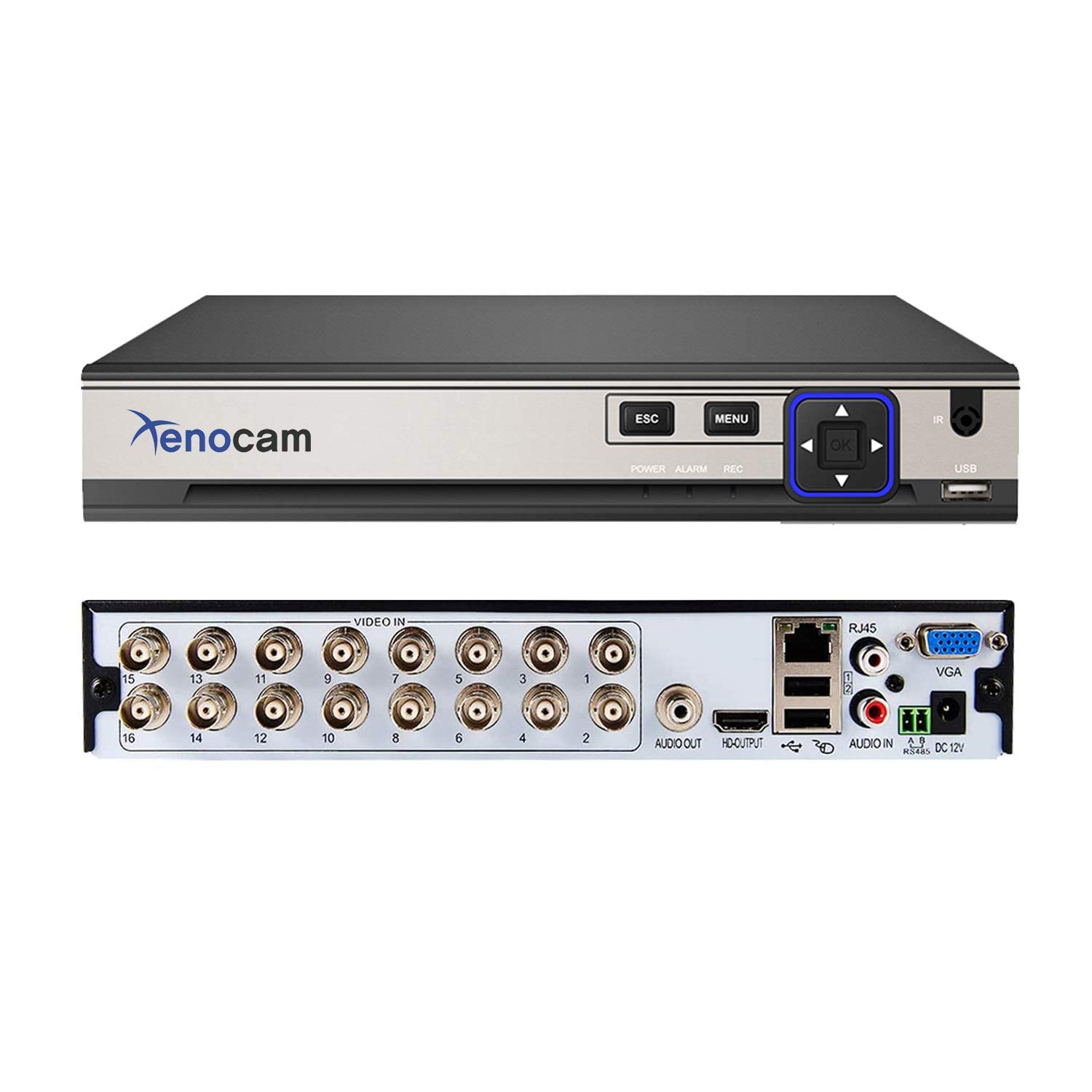 16CH 5M-N/1080N Full High Definition Hybrid für AHD/TVI/CVI/Analog/Onvif IP DVR H.265 CCTV Videorecorder P2P Fernüberwachung für Home Security Überwachungssystem Kamera (ohne HDD)