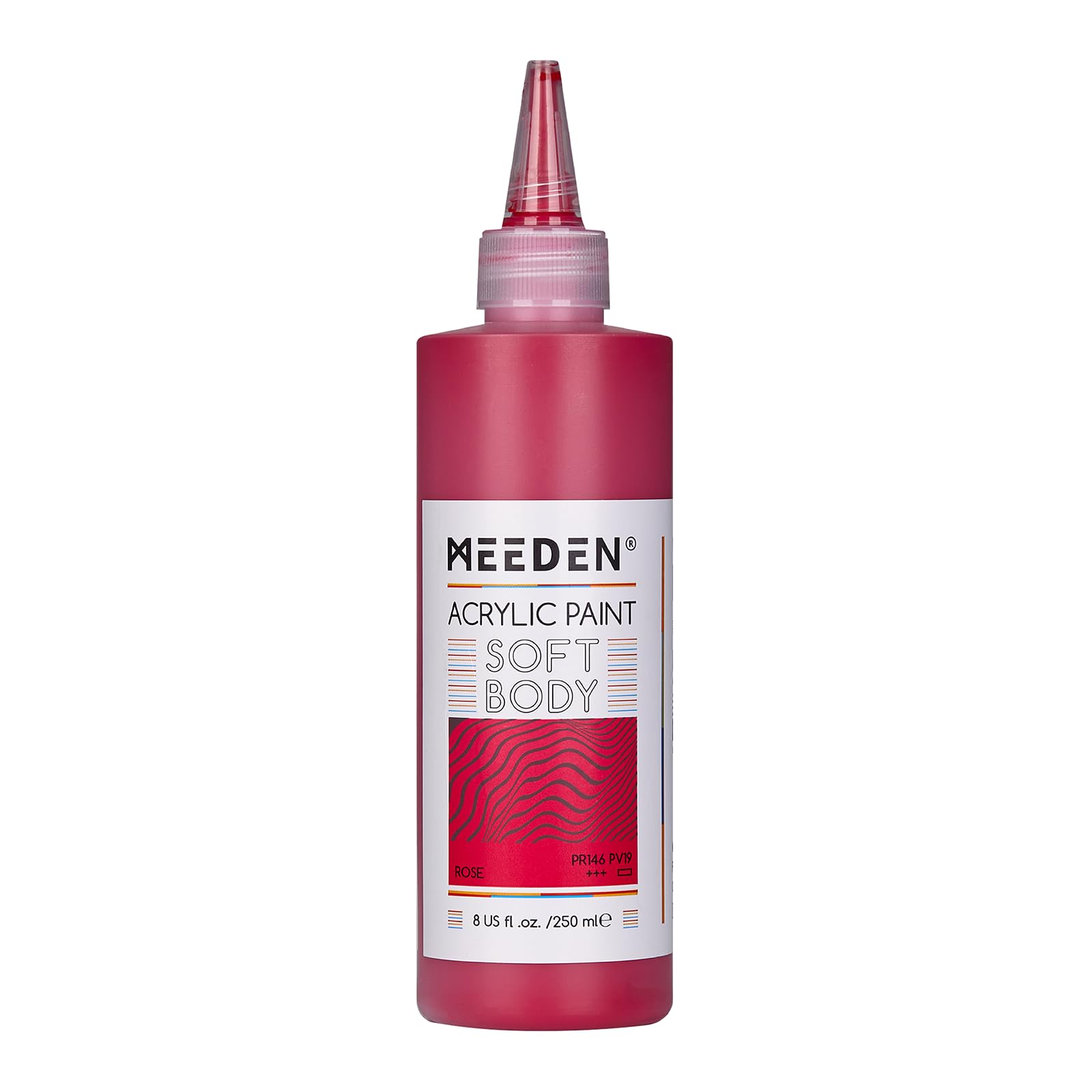 Meeden Rose Soft Body Acrylic Paint: 250Ml/8.8Oz Bulk Acrylic Colours In Squeeze Bottle - Fluid Flow Art Paints For Artists Canvas Painting