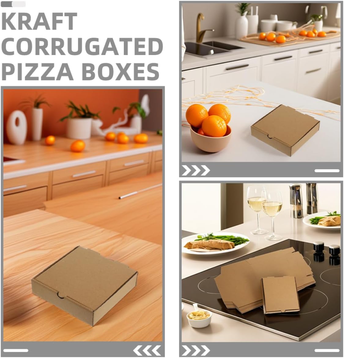 20pcs Kraft Corrugated Square Pizza Boxes 6-inch Takeout Cardboard Containers for Food Service, Grease-resistant Mini Pizza and Cookie Packaging Boxes