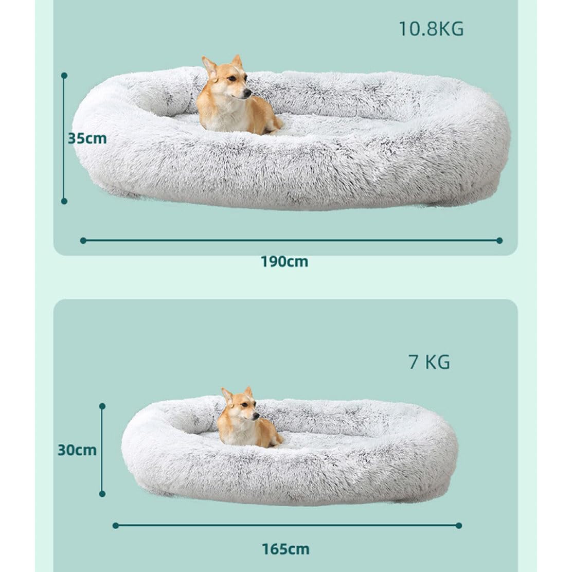 Amazon | [ADSNS] ペットベッド クッション 枕付き 丸型 長方形