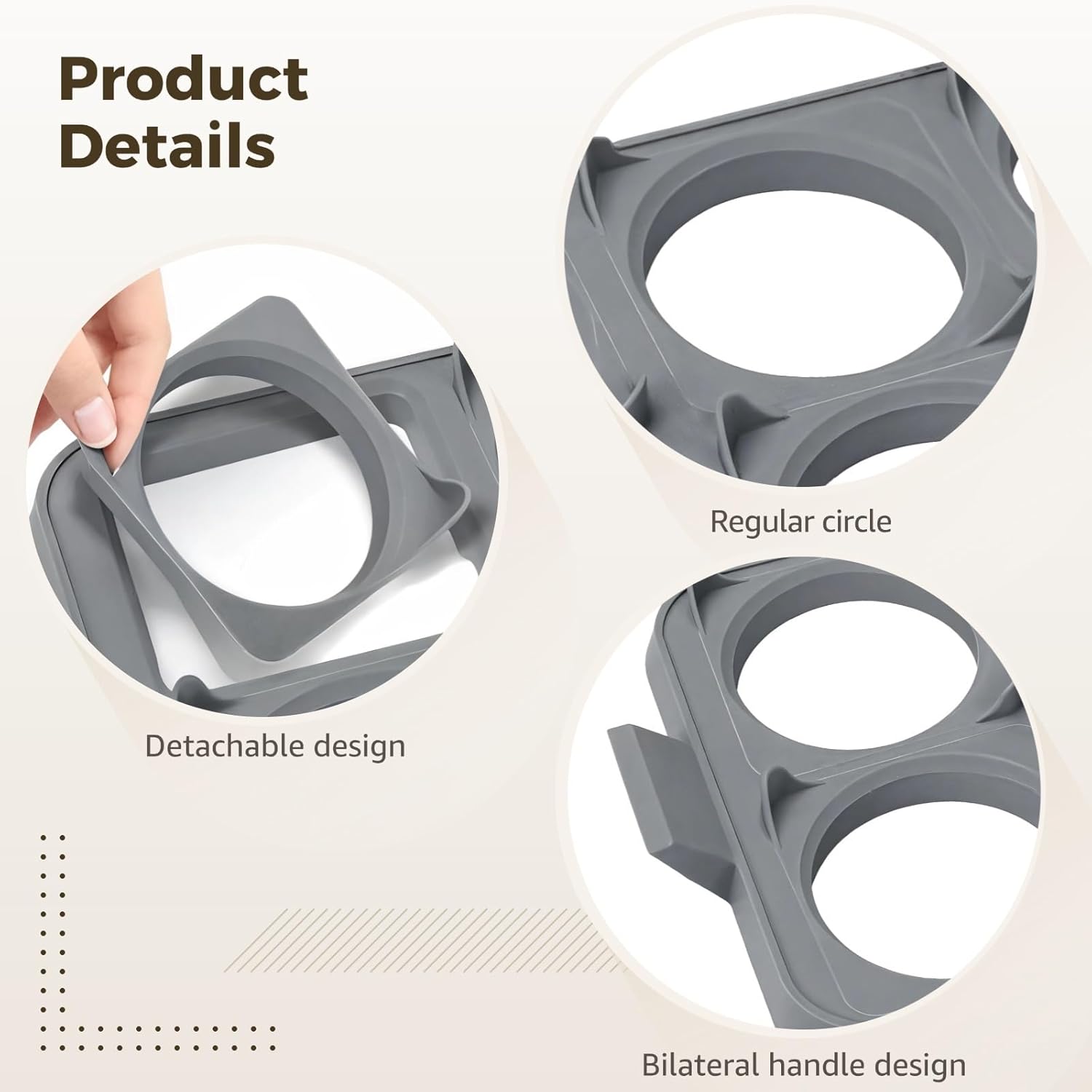 Silicone Egg Rings, 6-Hole Nonstick Molds for Frying, Compatible with Blackstone Griddle, Tray with Handles, Heat Resistant