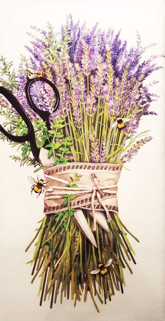 Mary Lake Thompson Lavender Bouquet 100% Cotton Flour Sack Kitchen Towel Cloth Dish Tea Towel 30'' x 30''