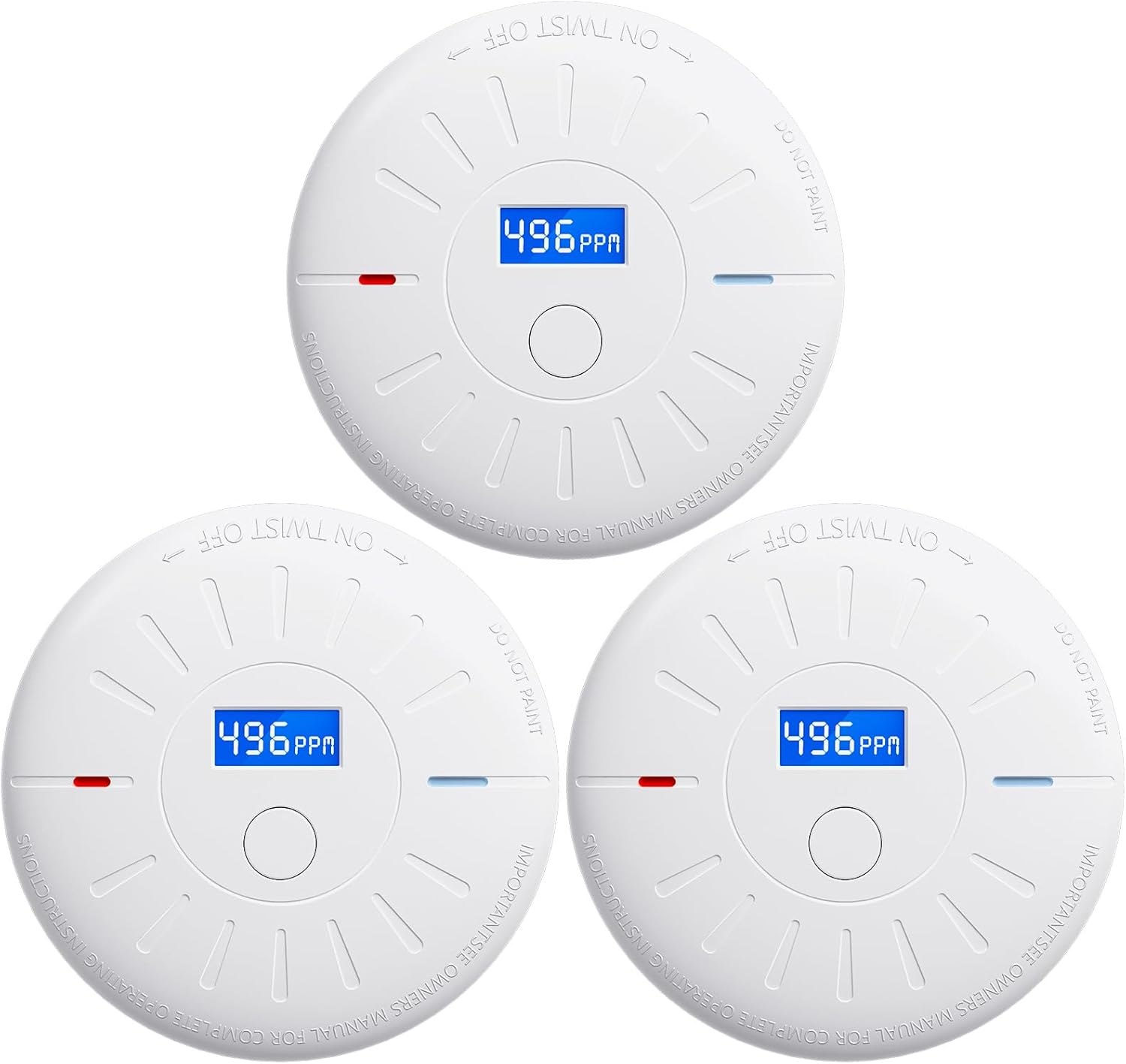 2Pack 10 Year Battery Operated Smoke Detector and Carbon Monoxide Detector, Travel Portable Photoelectric Fire Co Alarm for Home, Kitchen