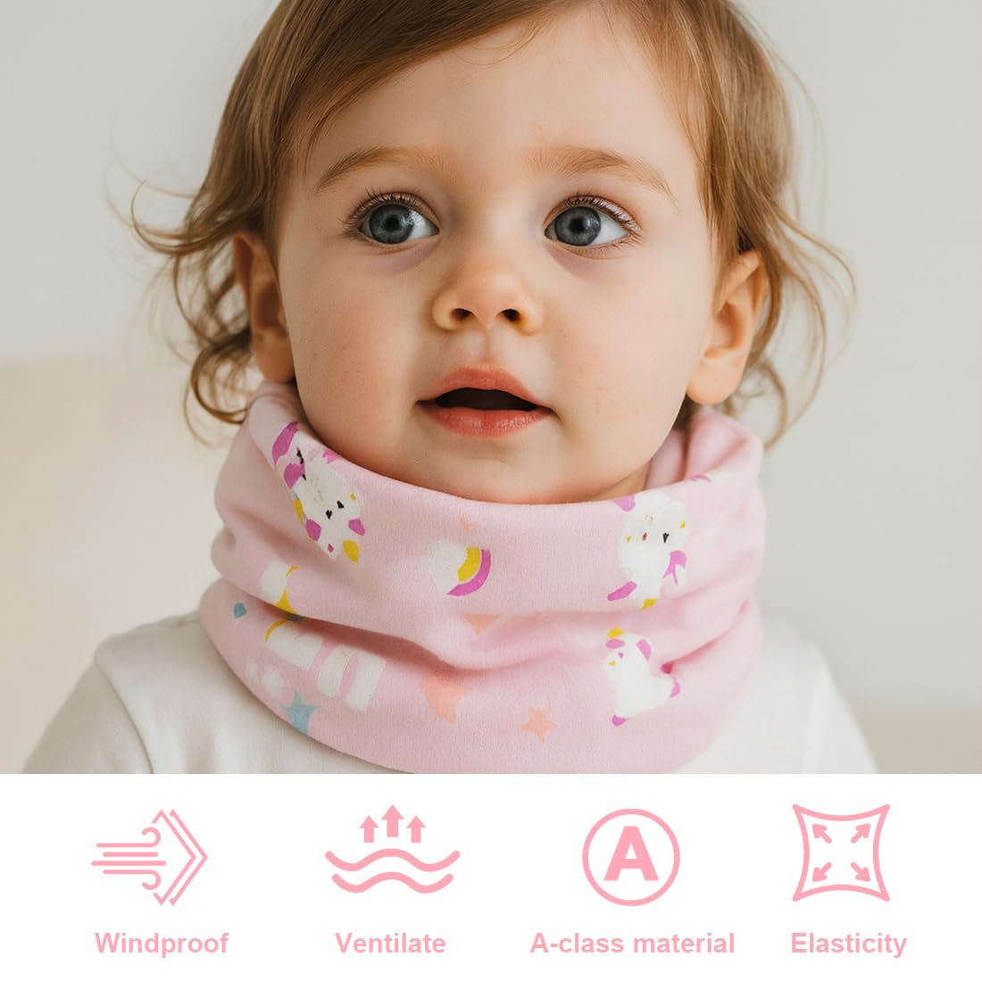 Bufanda Cuello Multifunción para Niño Niña Algodón Unicornio Conejo
