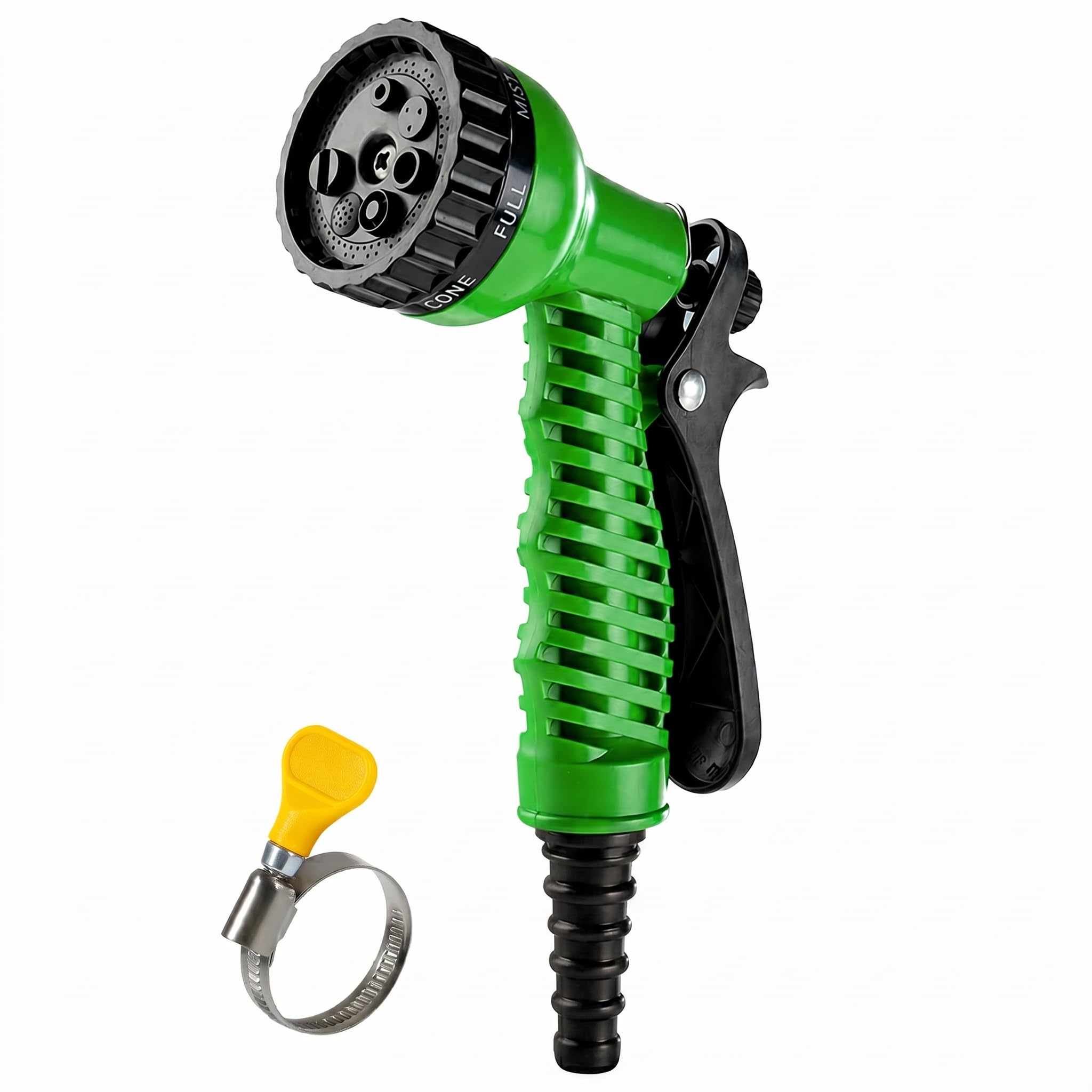 Casa De Amor Garden Hose 7 Pattern High Pressure Nozzle Spray Gun, Pressure Control Valve, 360° Adjustable & Leak Proof, Gardening Washing Water Spray for Plants (with 1 Clamp)-image-27