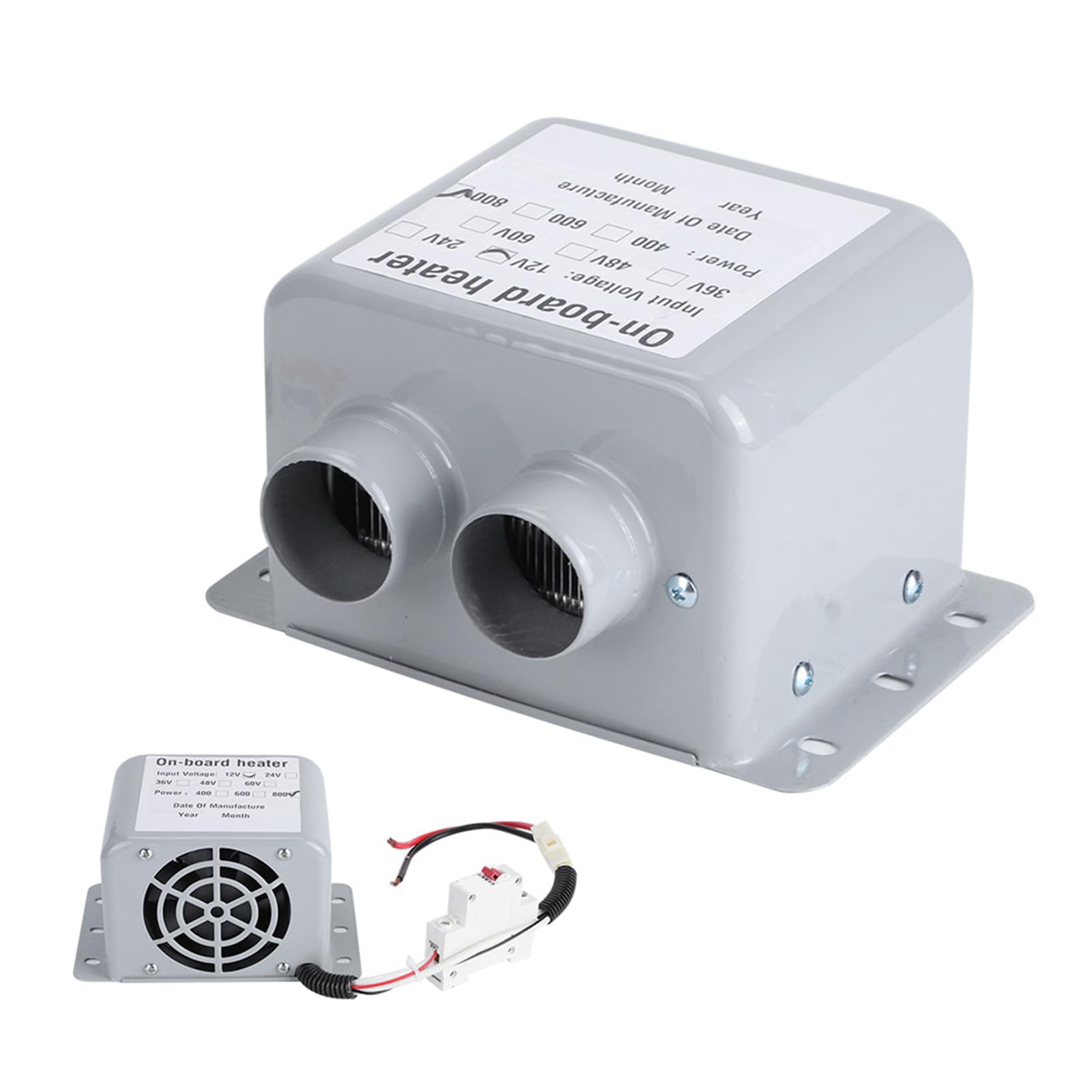 Riscaldatore Per Auto Portatile, 12V 800W Riscaldatore Parabrezza Sbrinatore in Vetro Nebbia Elimina 2 Prese D'aria 5s Riscaldamento Rapido Per Camion Per Auto