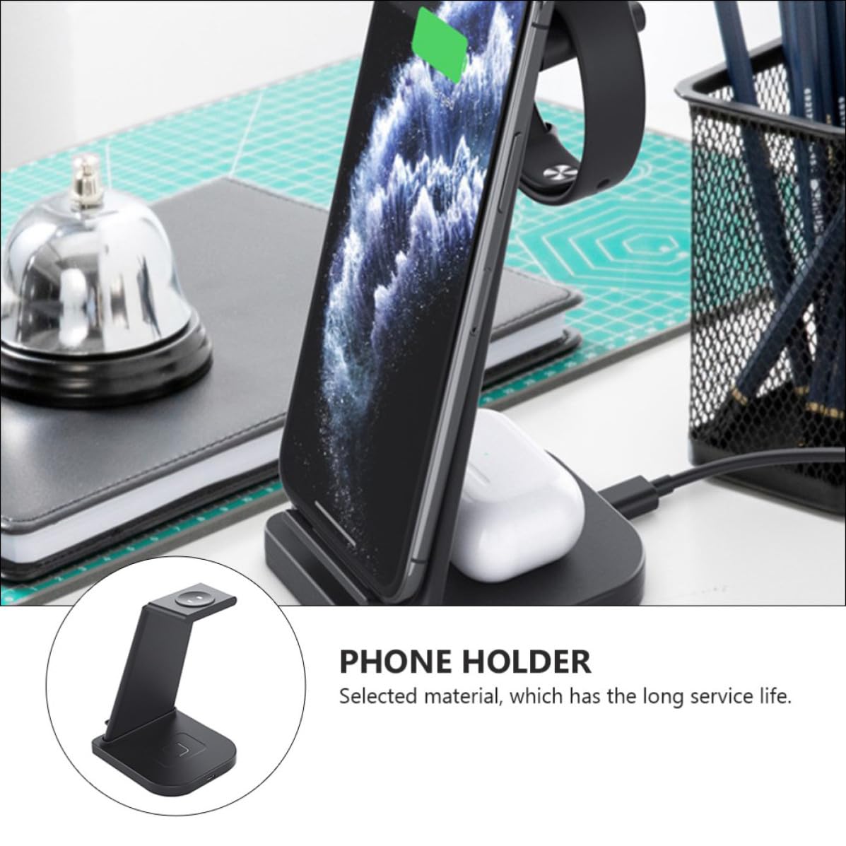 Soporte de Carga Inalámbrico para Teléfono y Reloj