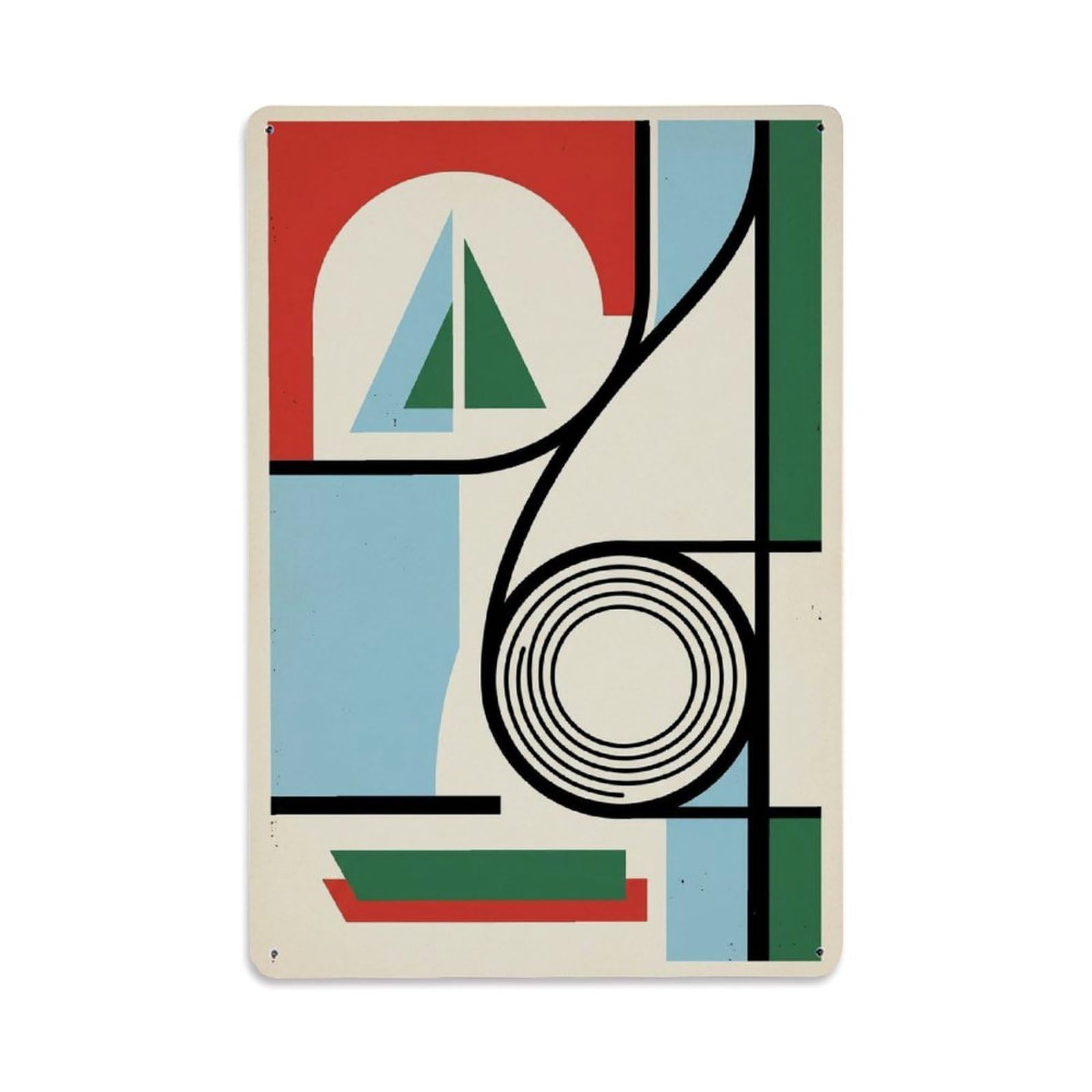 Seaside Sailboat Vertical Shape Layout Coastal View Metal Tin Sign Plaque Wall Decor for Cafe, Man Cave, Club Bar, Office, Home Garden Round Metal Poster 8x12Inch