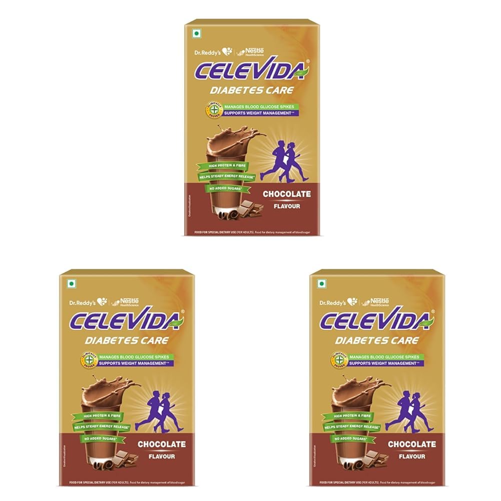 Celevida Protein Powder Drink for Diabetes Management by Dr. Reddy’s | Chocolate Flavour | No Added sugar | Plant based | For Sugar control, Weight Management & Immunity Support | 400gm BIB-image-12