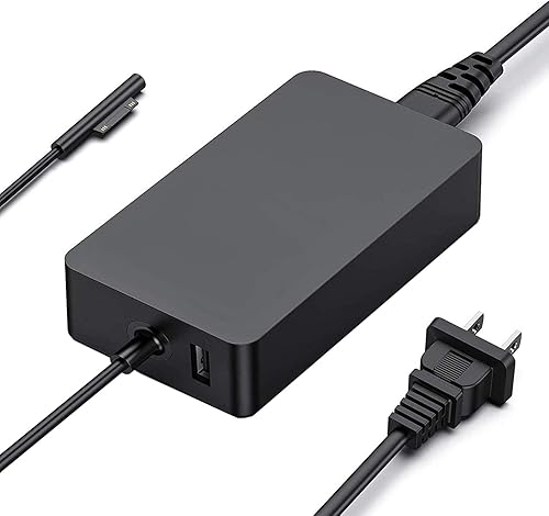 Cargador Surface Pro de 65 W para Microsoft Surface Pro 9, 8, 7+, 7, 6, 5, 4, 3, X, Windows Surface Laptop 5, 4, 3, 2, 1, Surface Go Tablet, Surface