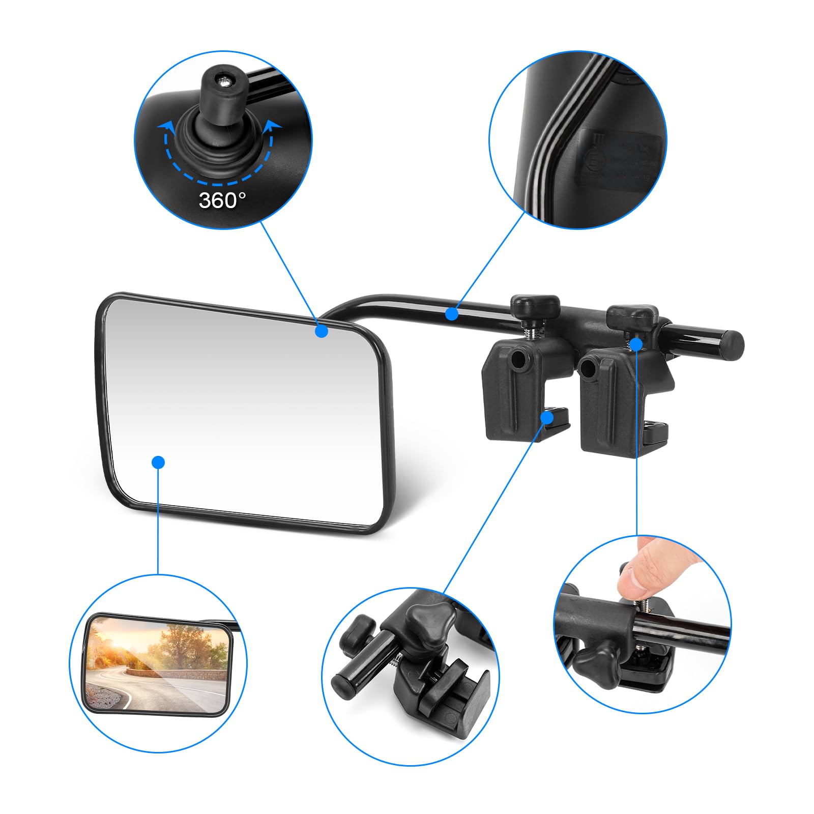 SUPAREE Specchi Supplementari Caravan Specchietti Laterali Aggiuntivi Specchietti per Roulotte per Auto Motorhome