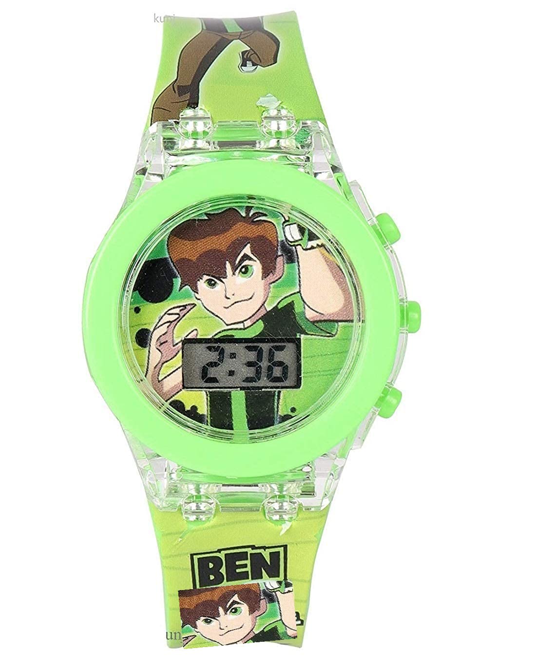 ARTLABEL Boys Ben-10 Digital Round Shape 7 Color Disco Glowing Light Watch ( Green, 2-8 Years Old) (B09QS275KL) Amazon Price History, Amazon Price Tracker
