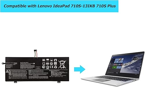 Miniatura 4 de Vvsialeek L15L4PC0 L15C3PB1 46Wh Batería para portátil compatible con Lenovo IdeaPad 710S-13IKB 710S Plus Touch-13IKB 710S Plus-13ISK V730-13 710S