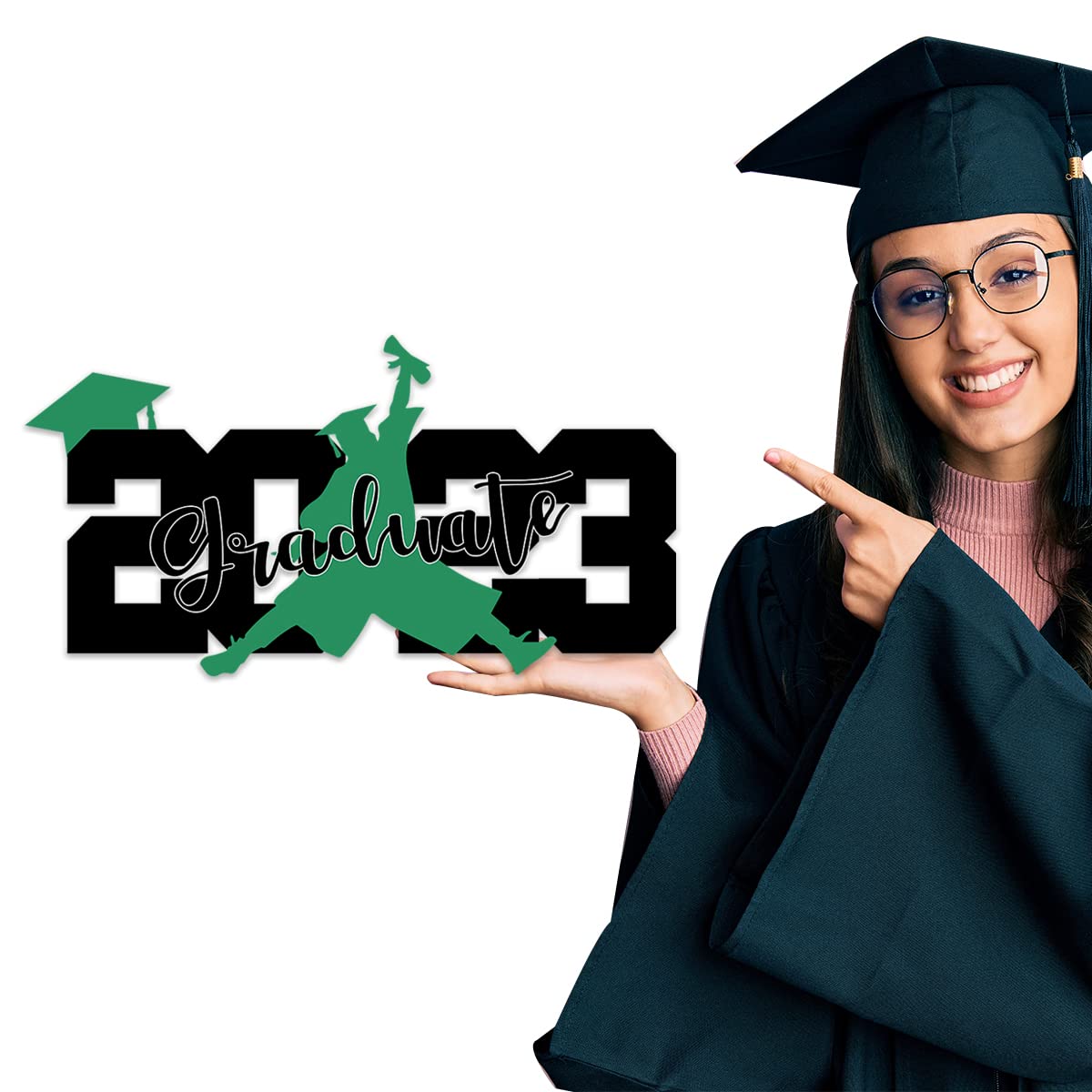 Photo 1 of 2023 Wooden Sign Graduation Party Decorations Graduate Photo Booth Props 2023 Door Sign Graduation Hanging Wooden Hollow Sign on The First Day of School?Green?