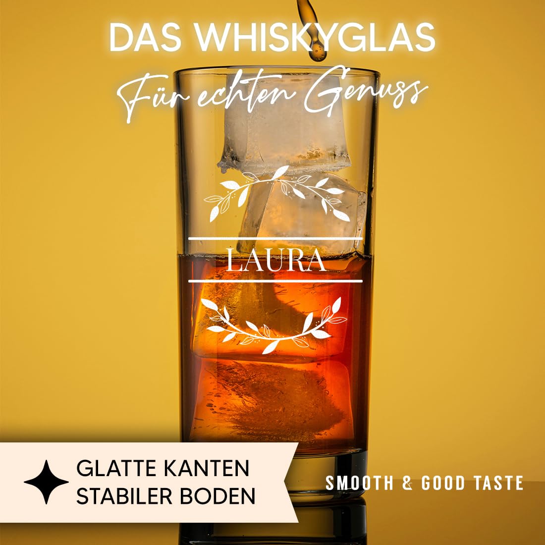 polar-effekt Longdrink Cocktailgläser 6er Set 485 ml mit Gravur - transparente Trinkgläser - Geschenk zum Geburtstag - ideal für Bier, Wasser, Saft und Drinks