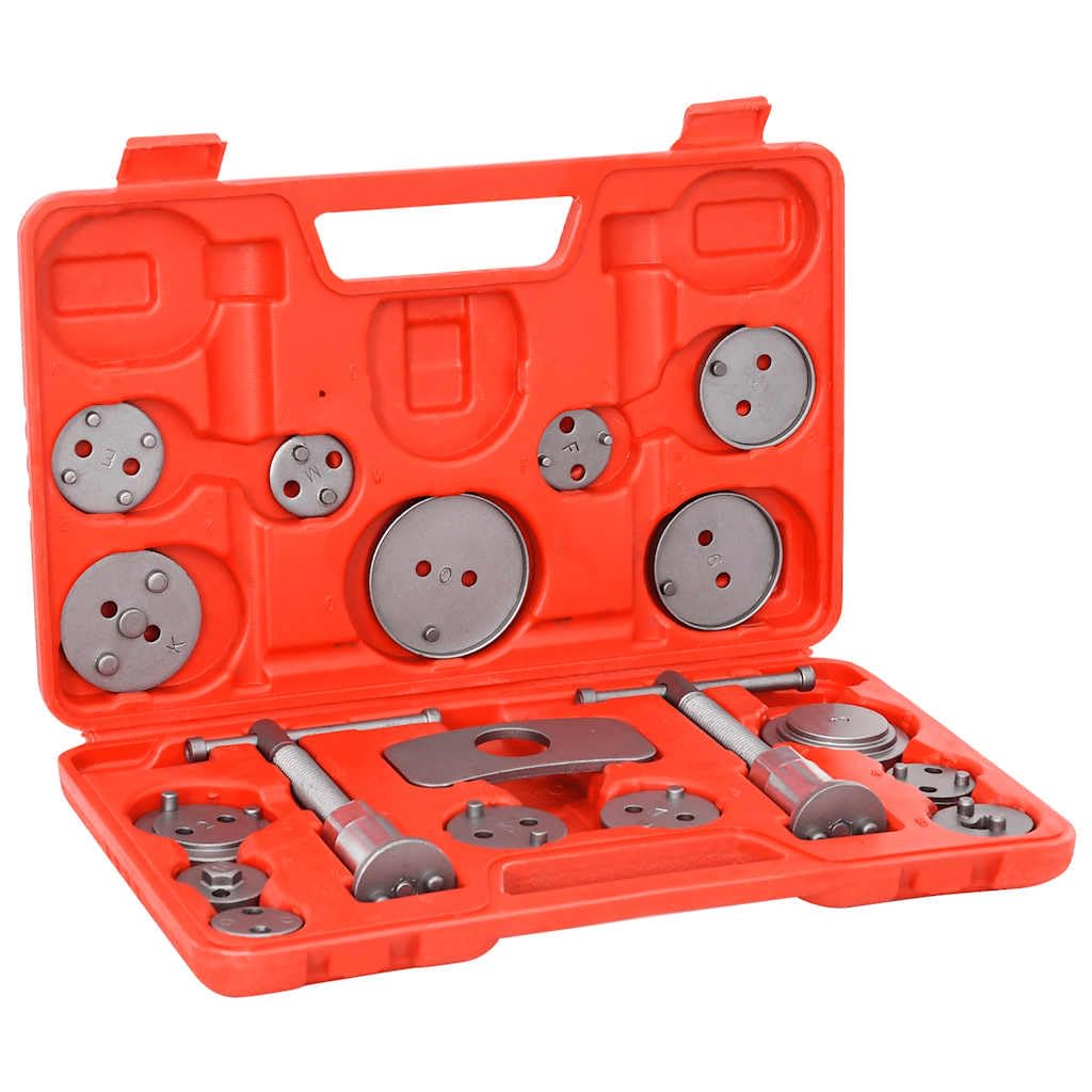 Juego de 18 piezas de reposicionador de pistón de freno con adaptador para diferentes modelos de vehículos, incluye maletín de almacenamiento, adecuado para taller, garaje y bricolaje