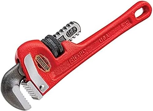 RIDGID 31010 - Llave de tubo recta resistente modelo 10 llave de fontanería de 10 pulgadas rojo negro 9843in 10 pulgadas