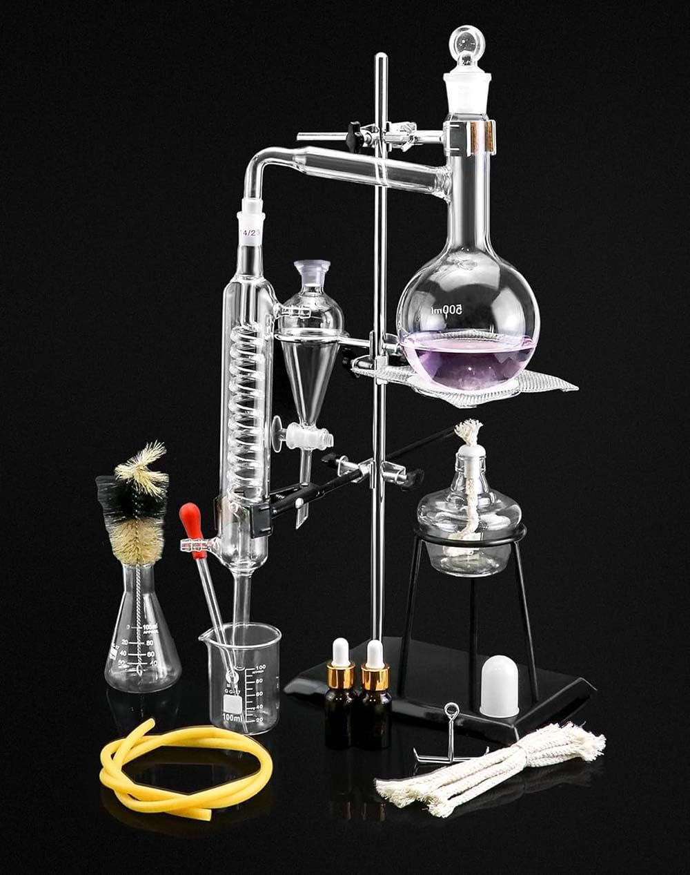 Amazon.co.jp: Pudibei 500ML蒸留器 実験室蒸留装置セット 実験室蒸留