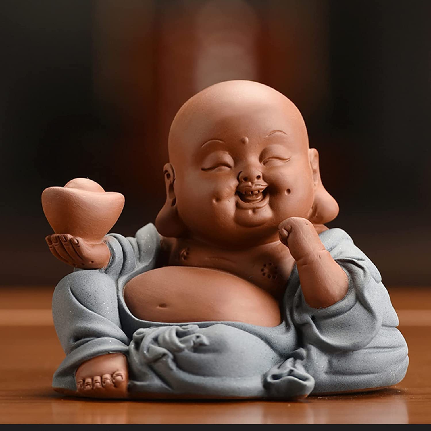 陶器製 赤ちゃん ベビーベッド フィギュア Amazon.com: XXZY Buddha Statue Creative Monk Doll Cute