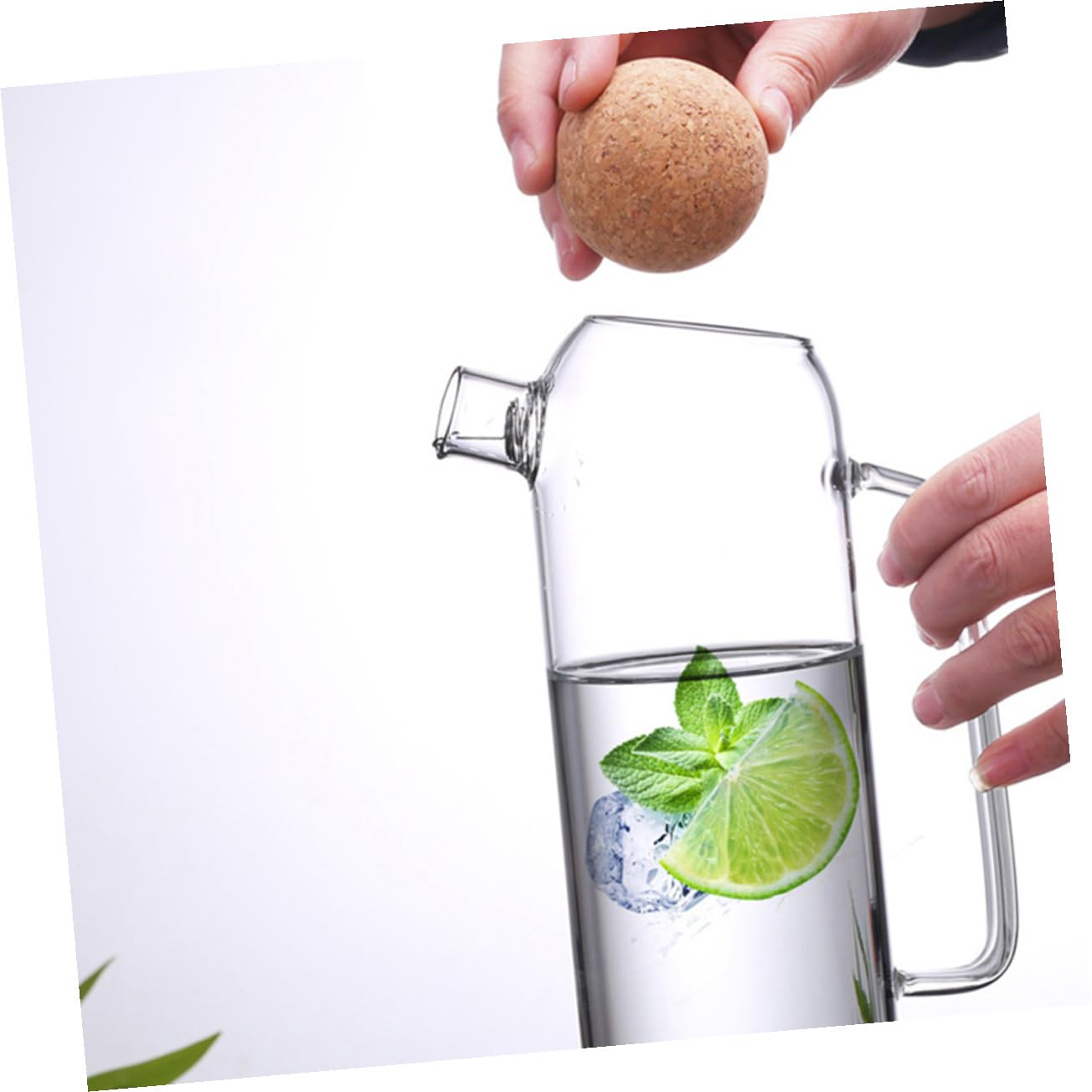 Hitzebeständige Teekanne aus Glas mit Rundem Korken und Ergonomischem Griff 1200ml für Zuhause und Restaurant Klare und Robuste Glas Teebehälter