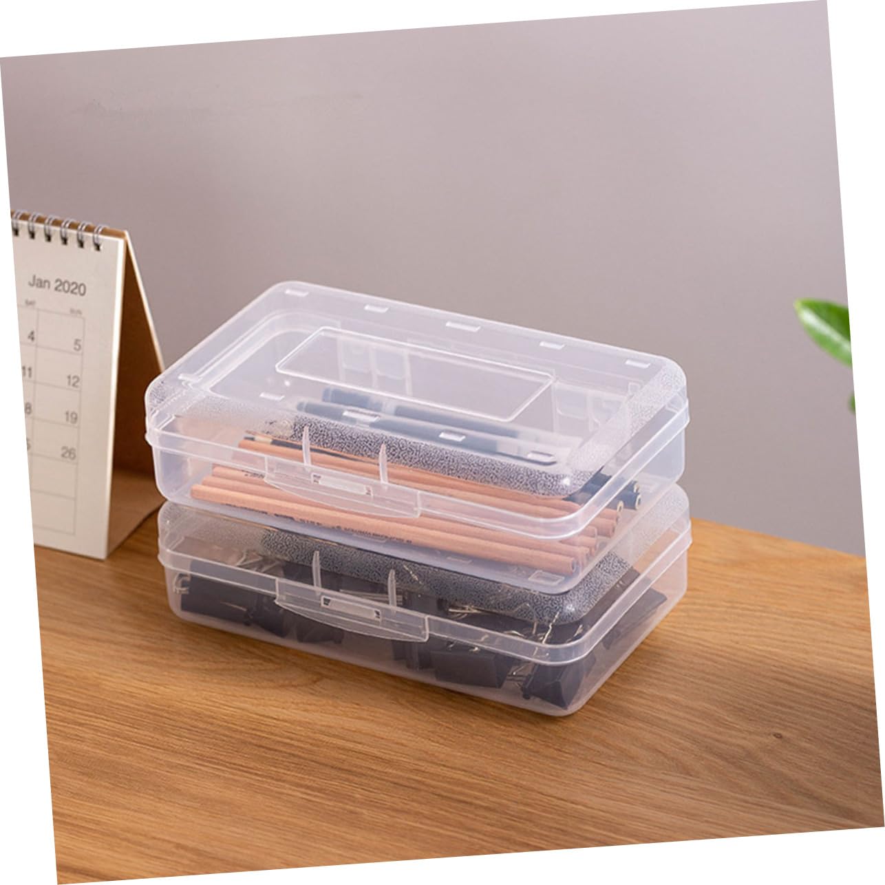 WOONEKY Scatola per Cancelleria in Plastica Pp 6 Pezzi, Organizer Pratico e Conveniente, Design Semplice e Delicato, la Scuola e L'ufficio