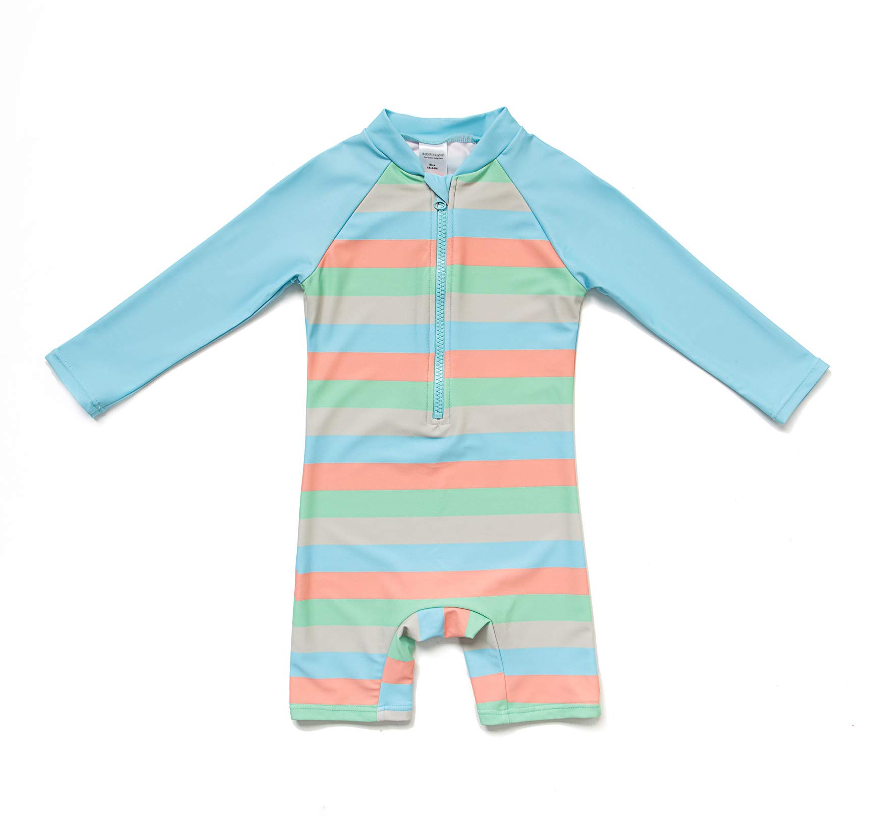 BONVERANO Baby Boys Swimsuit/Sunsuit UPF 50+ Sun Protection One Pieces Swimwear with Sun Hat