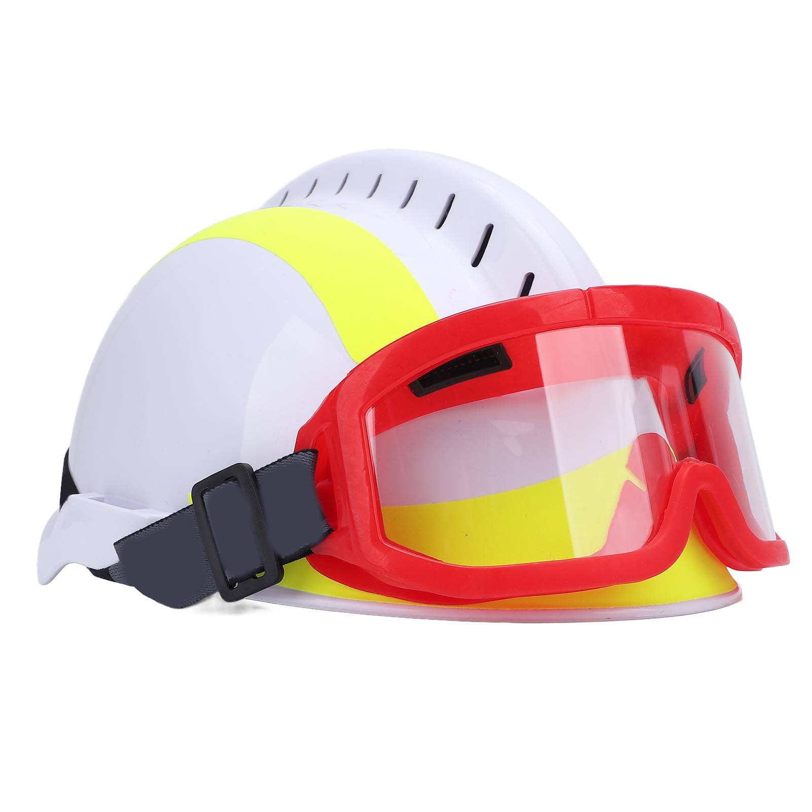 Bewinner Casco de Rescate para Trabajo en, Casco de Seguridad con Luz, PC Ventilada Ranurada, Ajustable, Reflectante de 360°, para Rescate de Emergencia en Caso de Terremoto, Incendio