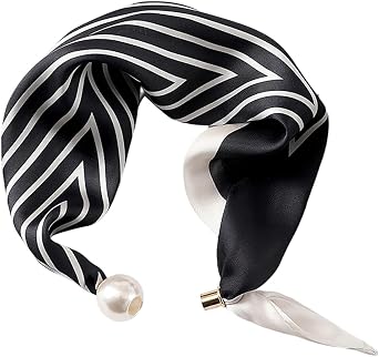 Magnetic Closure Pearl Scarf for Women, Lightweight Square Neck Scarf, Fashion Accessory for All Seasons