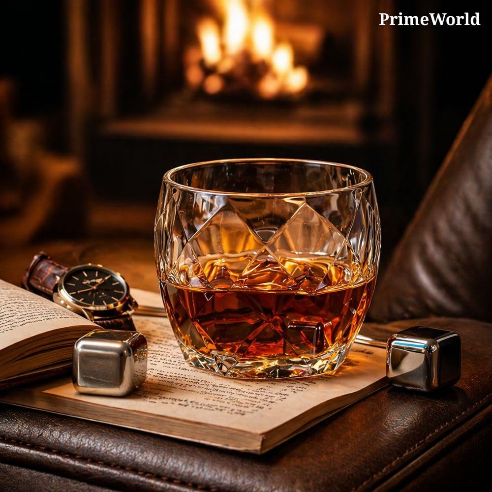 Crystal Whiskey Glasses Set - 6 Premium Tumblers -9