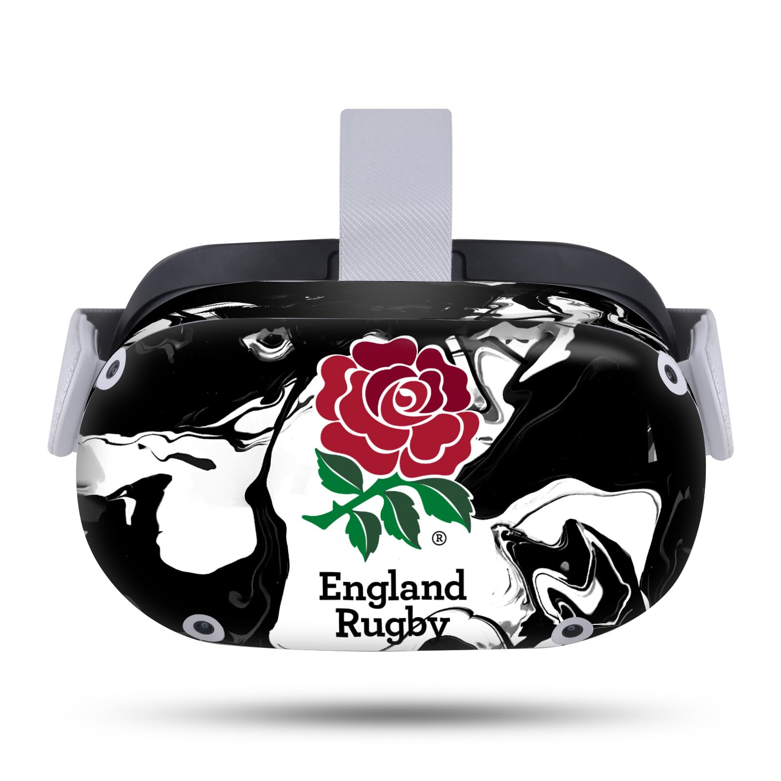 Head Case Designs Officially Licensed England Rugby Union White Marble Logo Art and Typography Vinyl Sticker Skin Decal Cover Compatible with Meta Quest 2