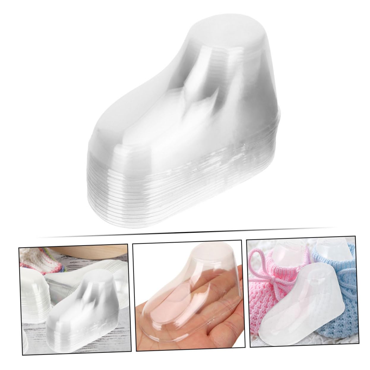 Cabilock Sturdy PVC Baby Foot Model 100pcs Toddler Booties Display Stands for Shop Dec