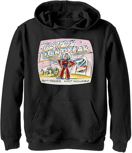 Disney Kids Pixar Toy Story Batteries Not Included Youth Pullover Hoodie, Black,