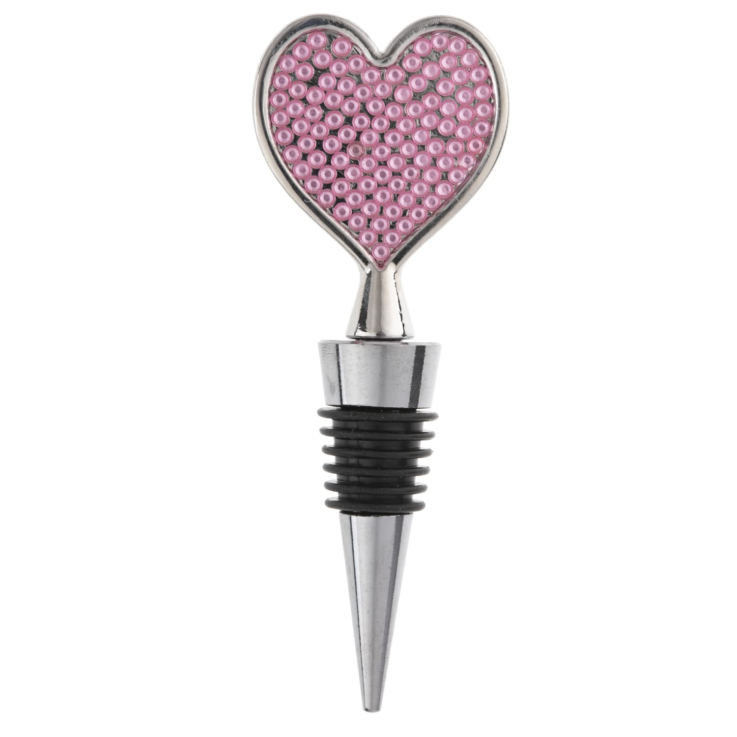 Fashion Premium Heart Shape Crystal Bottle Stopper,Bling Wine Stopper,Rhinestone Wine Corks For Party,Bar,Wedding(Baby Pink Heart)