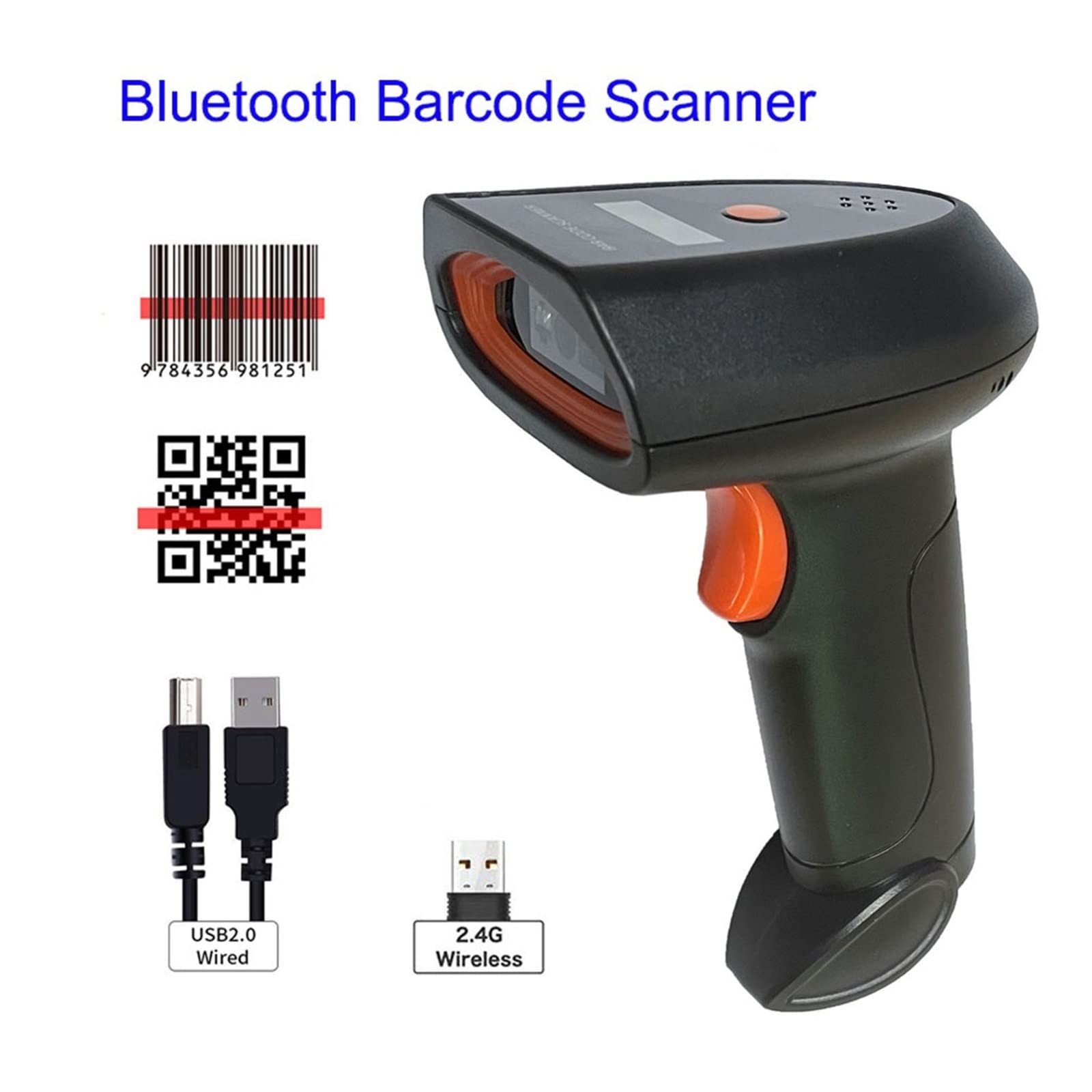 Mini escaneo de código Barras incrustado 2D 1d Escáner inalámbrico CMOS QR Código Lector la batería Indicador Recordatorio Voz para Puntos de Venta en supermercados(HBA-V8 WiFi)