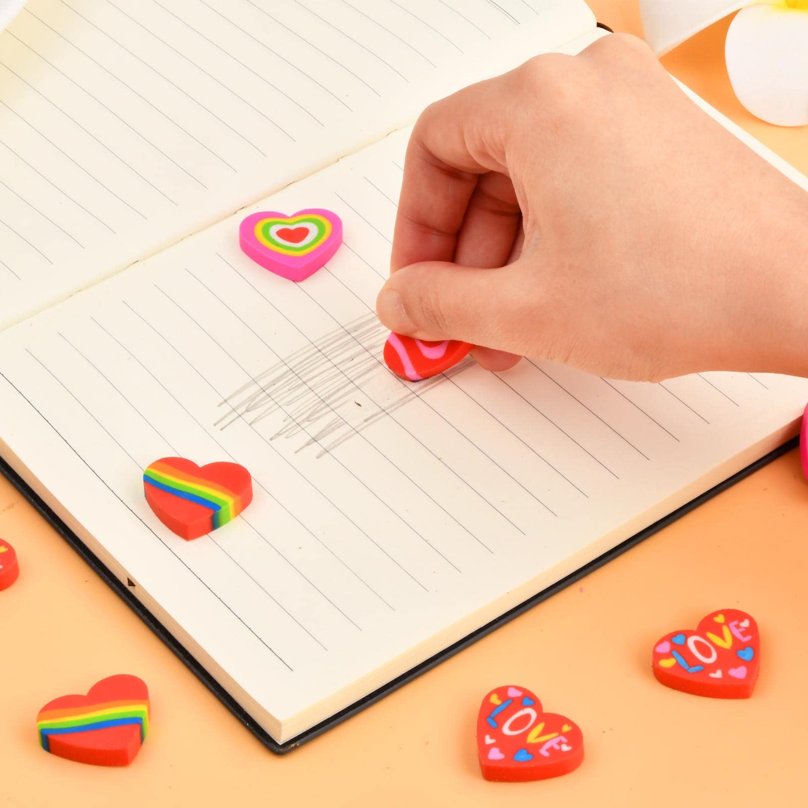 4 gomme da cancellare retrattili, divertenti animali con push pull retrattili, Kawaii Capybara 4B, per la scuola, per l'ufficio, la casa, la scrittura, la pittura
