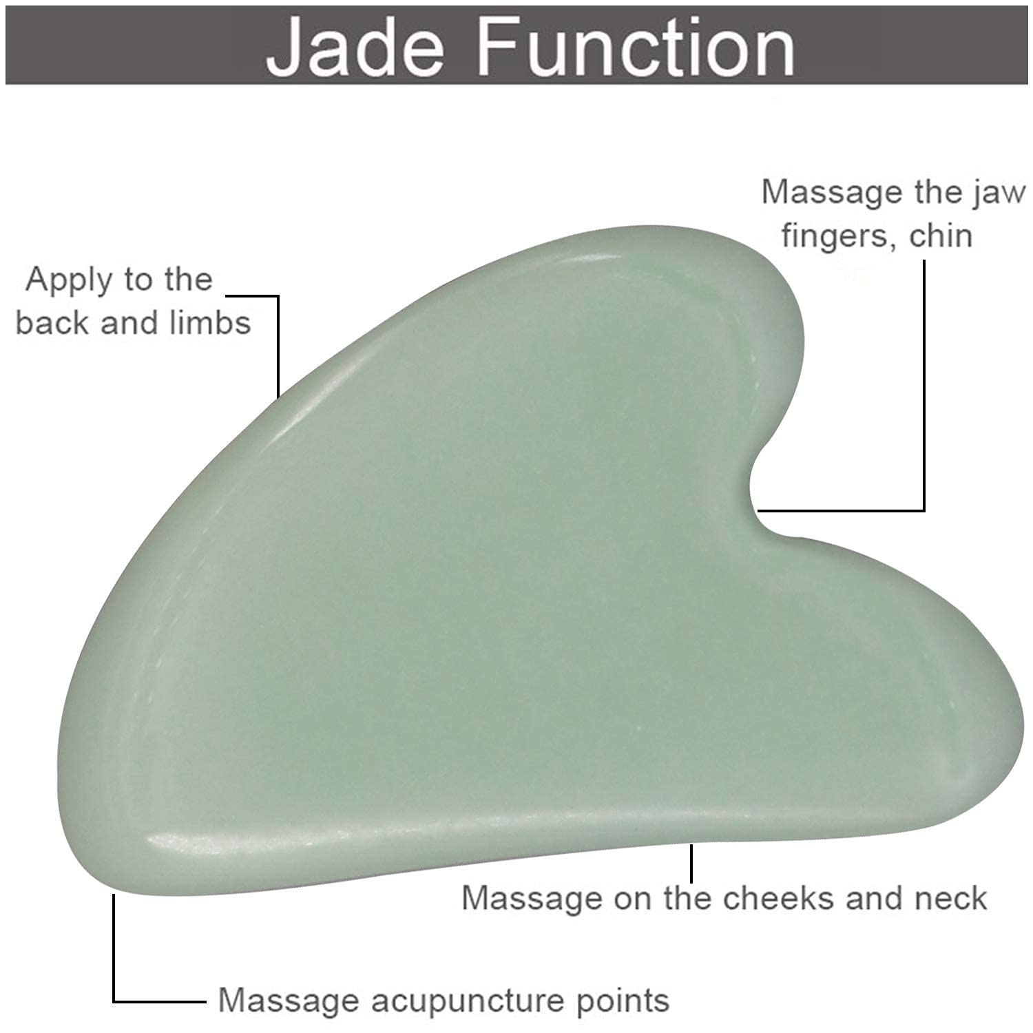 ORILEY Gua Sha Scraping Manual Massage Tool for Facial Glow, Blood Circulation, Natural Jade Stone Removes Toxins, Prevents Wrinkles, Boost Radiance of Complexion, Light Green 1