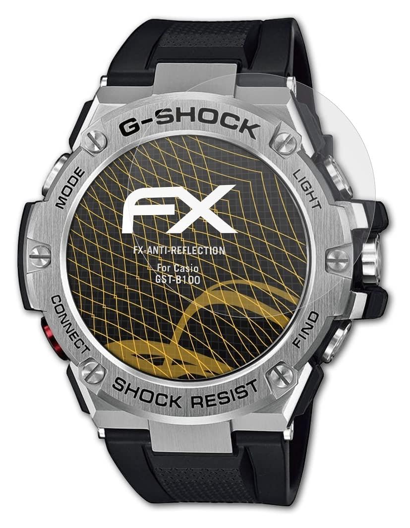 atFoliX Screen Protector compatible with Casio GST-B100 Screen Protection Film, anti-reflective and shock-absorbing FX Protector Film (3X)