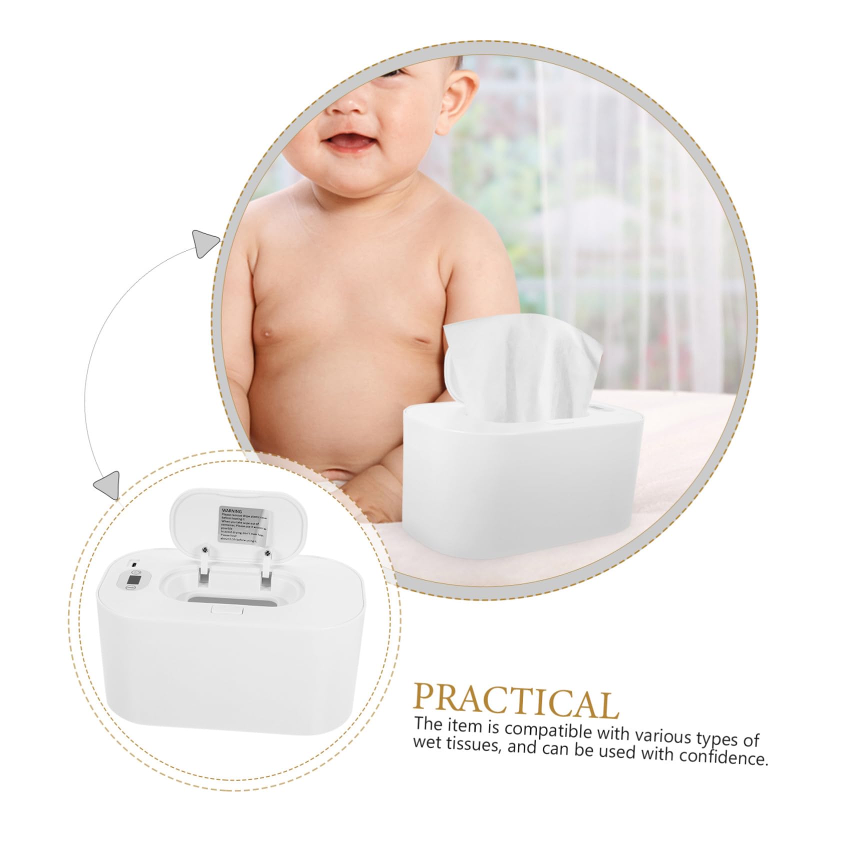 Toyvian Calentador De Toallitas Húmedas Usb Para Bebés Soporte De Toallitas Húmedas Para Autos Portátil Para Uso Doméstico