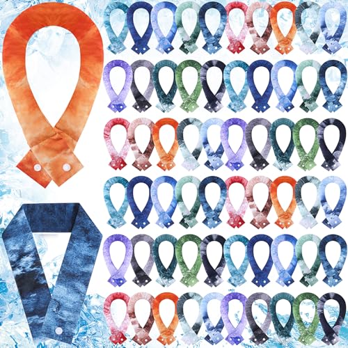 Cooling Neck Wraps with Snap Button Tie Dye Ice Scarf Cooling Bandana Cooler for Summer Women Men Pet