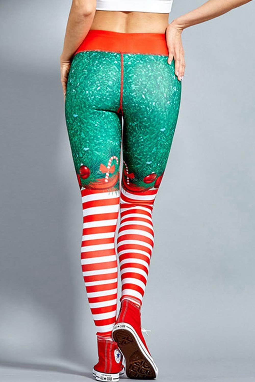 Pincutee Women's Funny Printed Ugly Christmas Leggings Soft Stretchy Holiday Tights